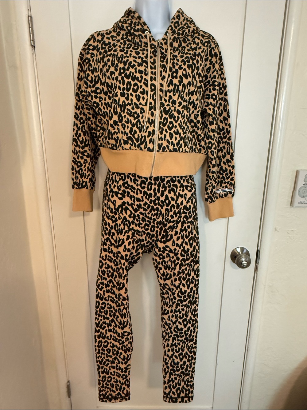 Adam Selman Sport Fierce Matching set. Leopard Print Halter top and leggings - Picture 2 of 7
